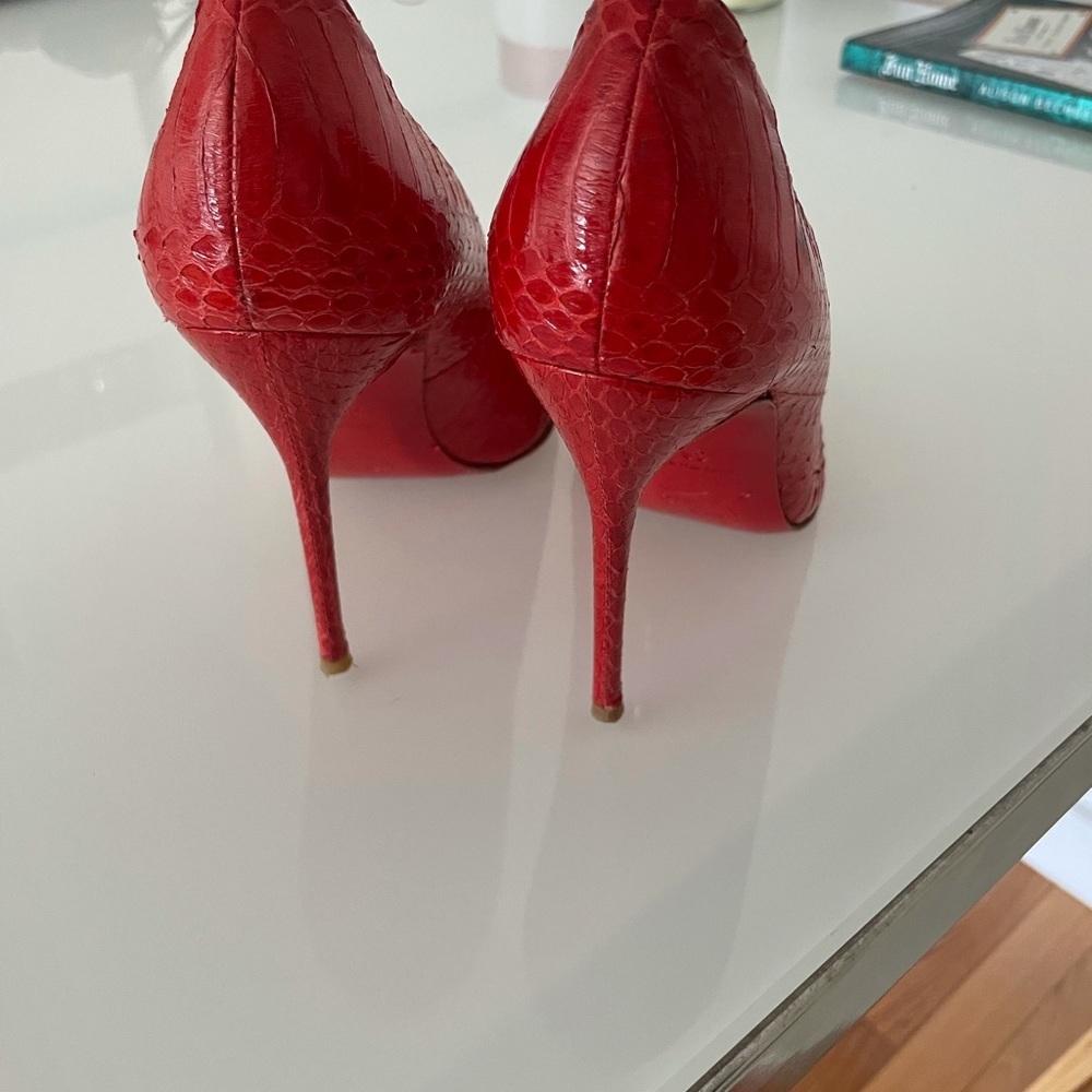 Christian Louboutin Red Python High Heel, Very Go… - image 2